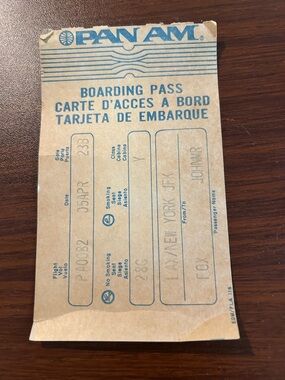 Vintage Pan Am Boarding Pass, A must for aviation enthusiasts.